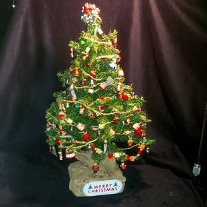 Vintage Christmas Tree w/decorations & Lights